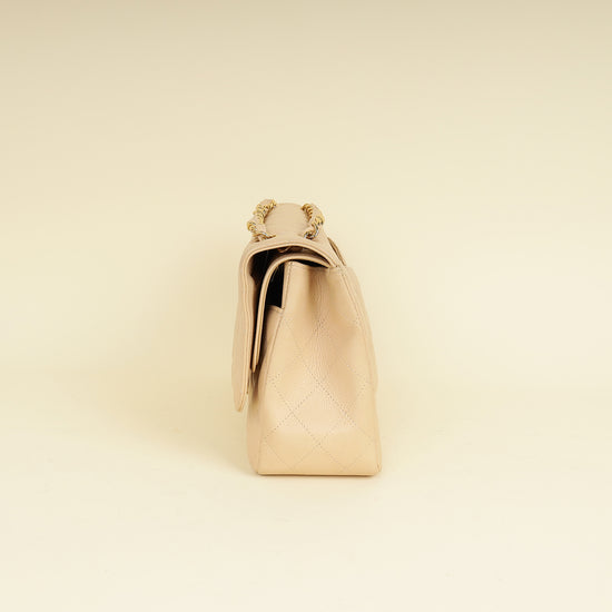 Chanel Beige Classic Double Flap Jumbo Bag