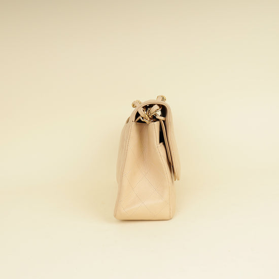 Chanel Beige Classic Double Flap Jumbo Bag