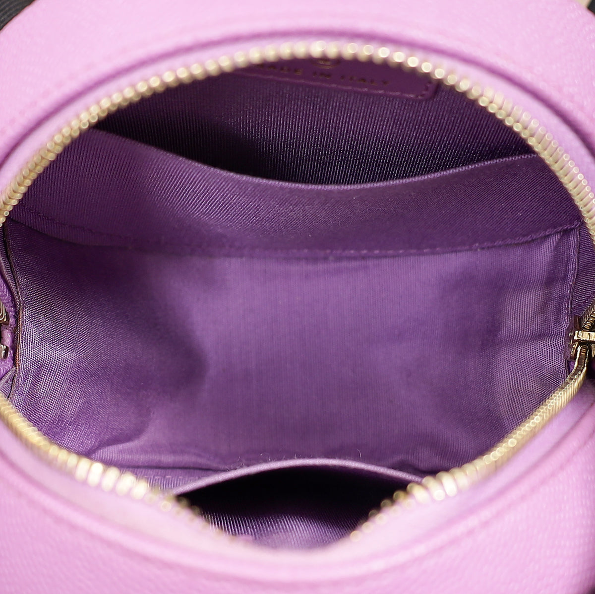 Chanel Purple Round CC Filigree Crossbody Bag