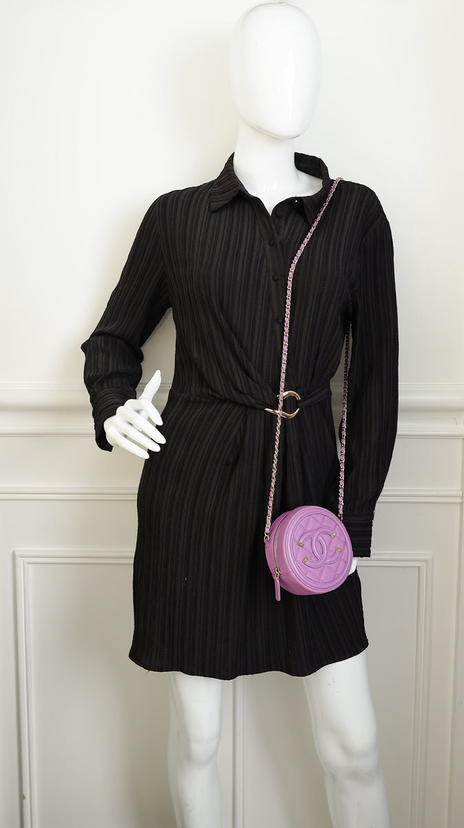 Chanel Purple Round CC Filigree Crossbody Bag