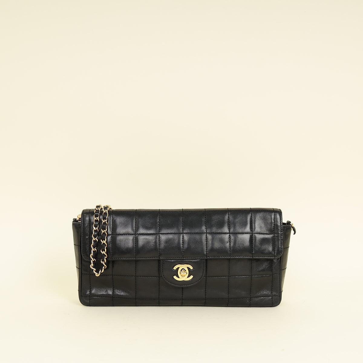 Chanel Black CC Chocolate Bar East West Bag