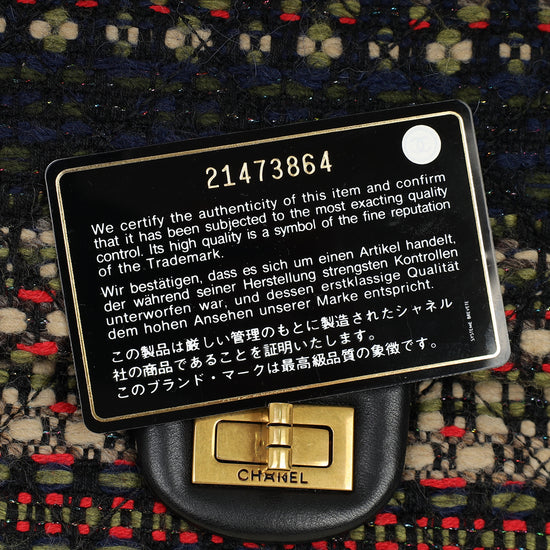 Chanel Multicolor 2.255 Reissue Tweed Double Flap 226 Bag