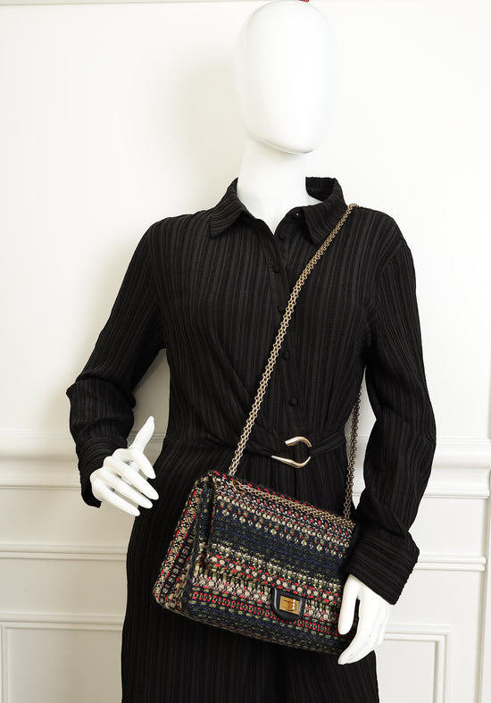 Chanel Multicolor 2.255 Reissue Tweed Double Flap 226 Bag