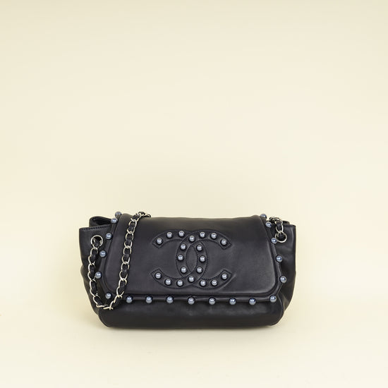 Chanel Dark Blue CC Obsession Pearl Flap Bag