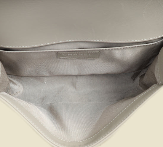 Chanel Grey Le Boy Chevron Medium Flap Bag