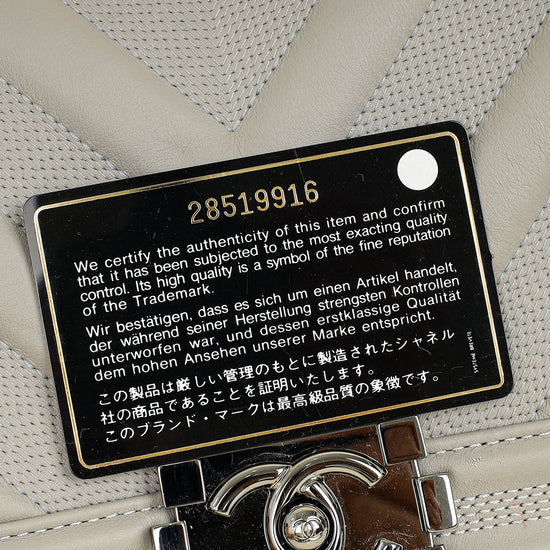 Chanel Grey Le Boy Chevron Medium Flap Bag