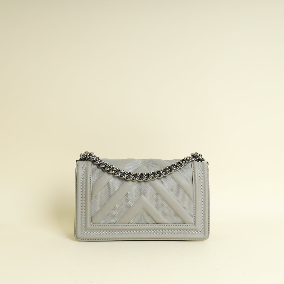Chanel Grey Le Boy Chevron Medium Flap Bag