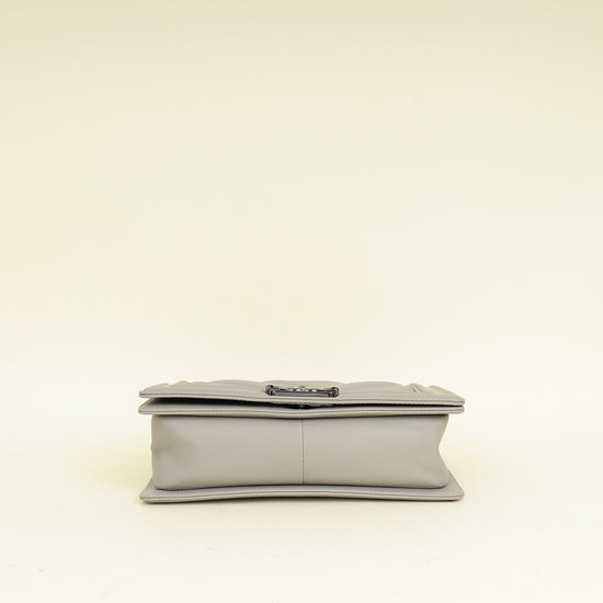 Chanel Grey Le Boy Chevron Medium Flap Bag