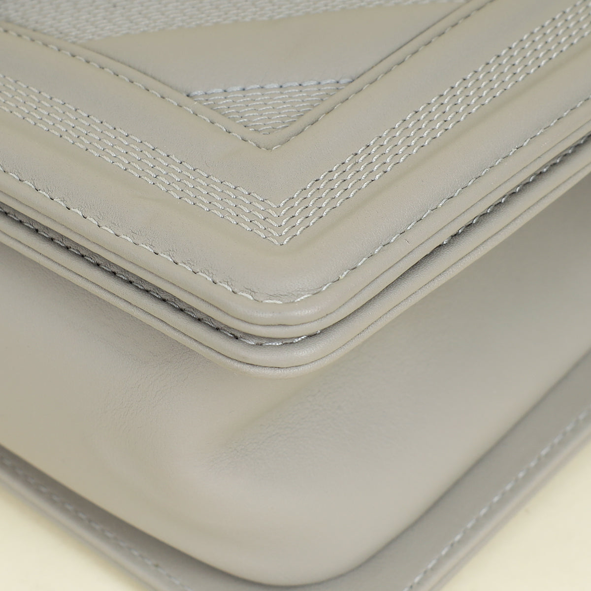 Chanel Grey Le Boy Chevron Medium Flap Bag