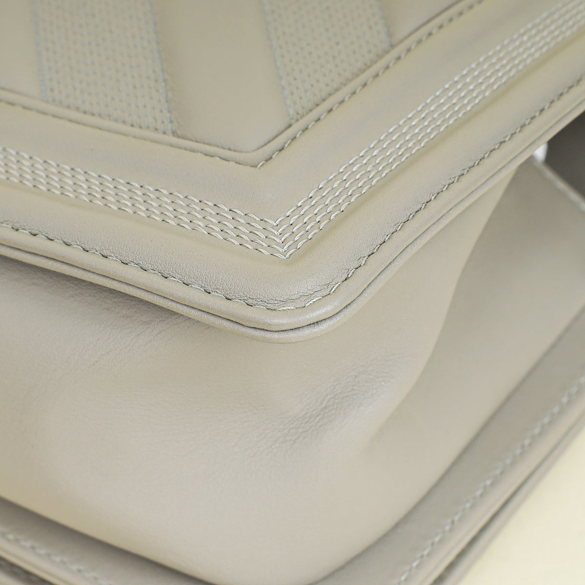 Chanel Grey Le Boy Chevron Medium Flap Bag