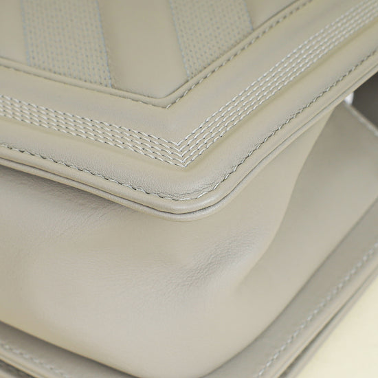 Chanel Grey Le Boy Chevron Medium Flap Bag