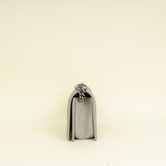 Chanel Grey Le Boy Chevron Medium Flap Bag