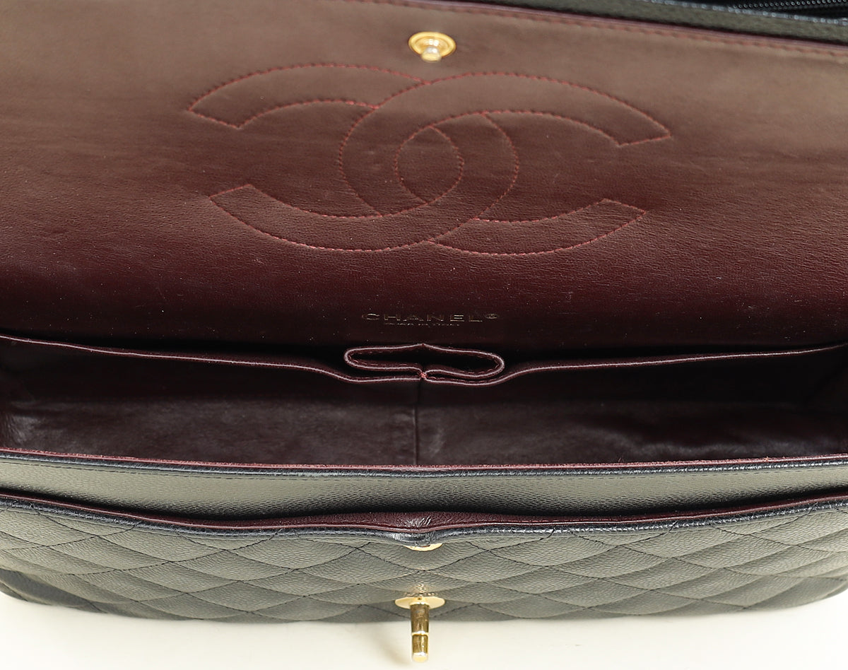 Chanel Black CC Classic Double Flap Maxi Bag