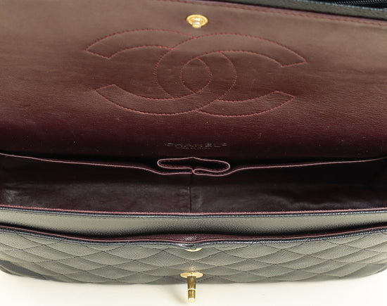 Chanel Black CC Classic Double Flap Maxi Bag