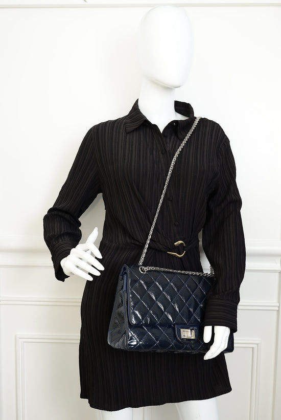 Chanel Navy Blue 2.55 Reissue Double Flap 227 Bag