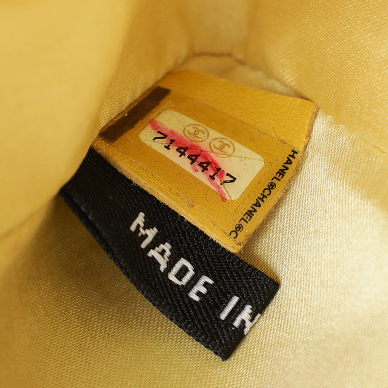 Chanel Yellow CC Chocolate Bar New Travel Lin East West Flap Bag