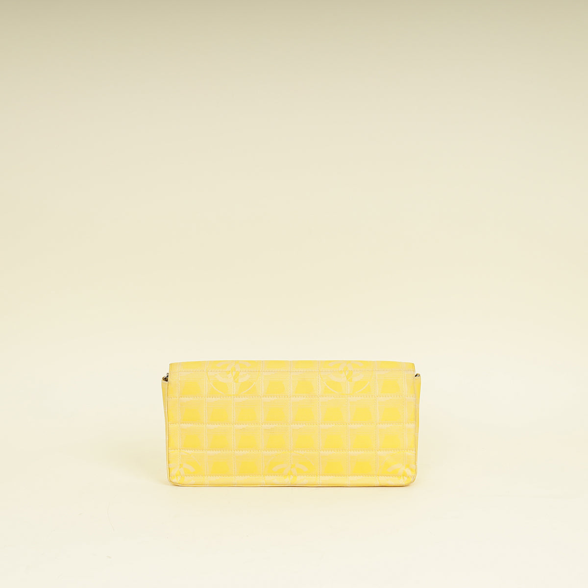 Chanel Yellow CC Chocolate Bar New Travel Lin East West Flap Bag