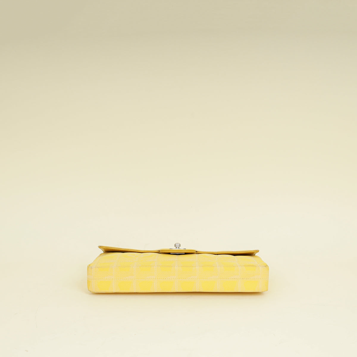 Chanel Yellow CC Chocolate Bar New Travel Lin East West Flap Bag