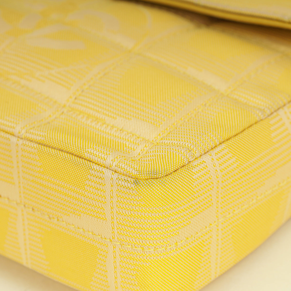 Chanel Yellow CC Chocolate Bar New Travel Lin East West Flap Bag