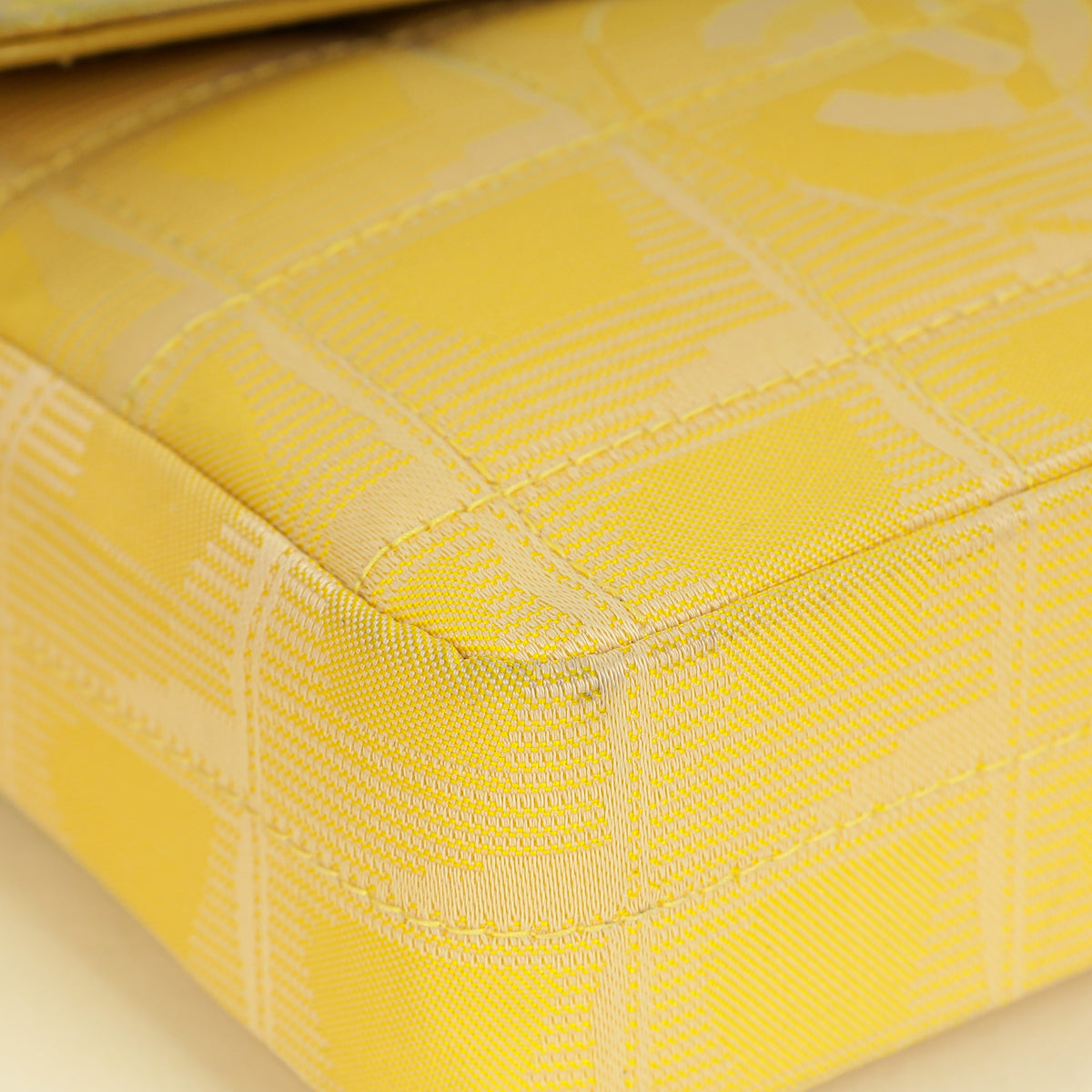 Chanel Yellow CC Chocolate Bar New Travel Lin East West Flap Bag