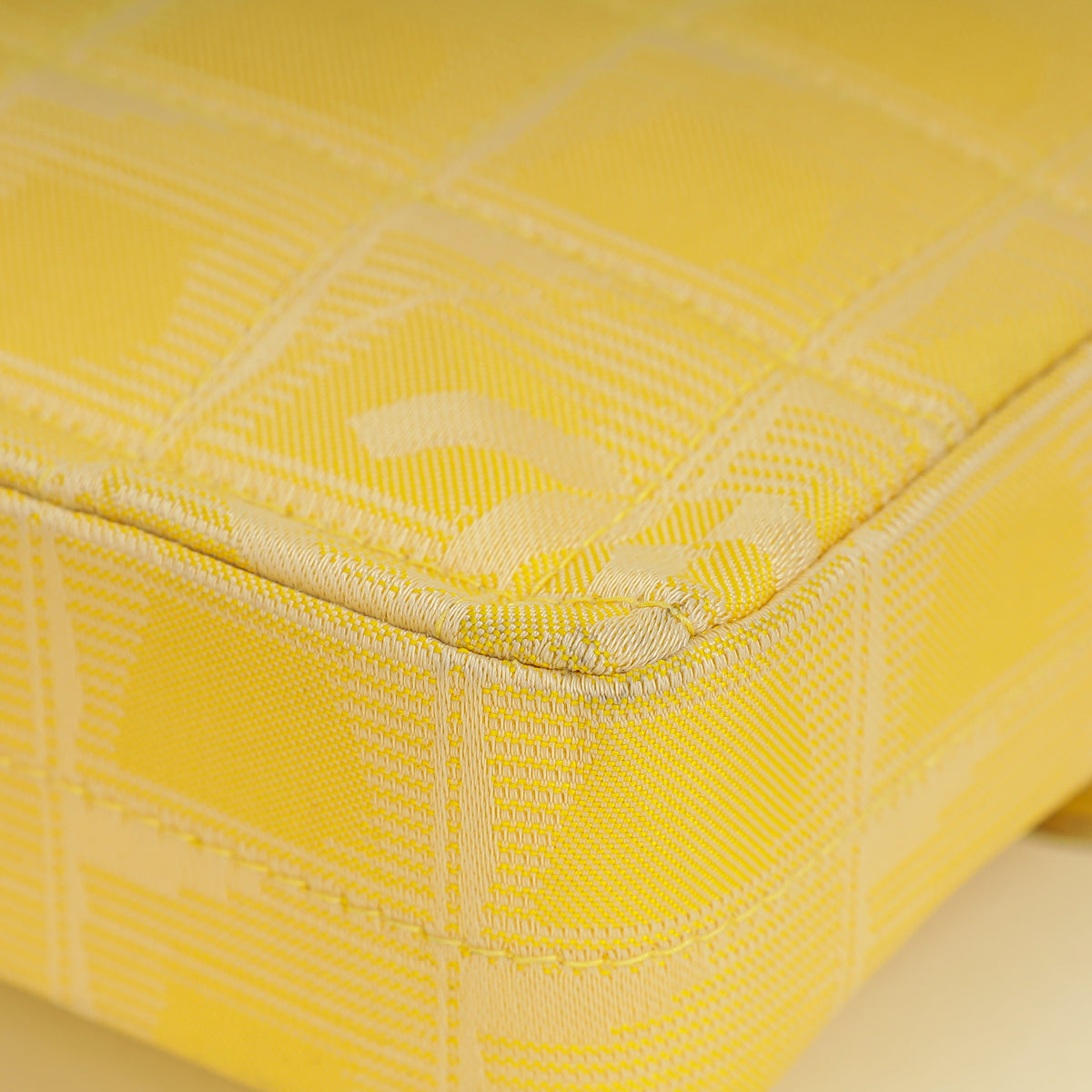 Chanel Yellow CC Chocolate Bar New Travel Lin East West Flap Bag