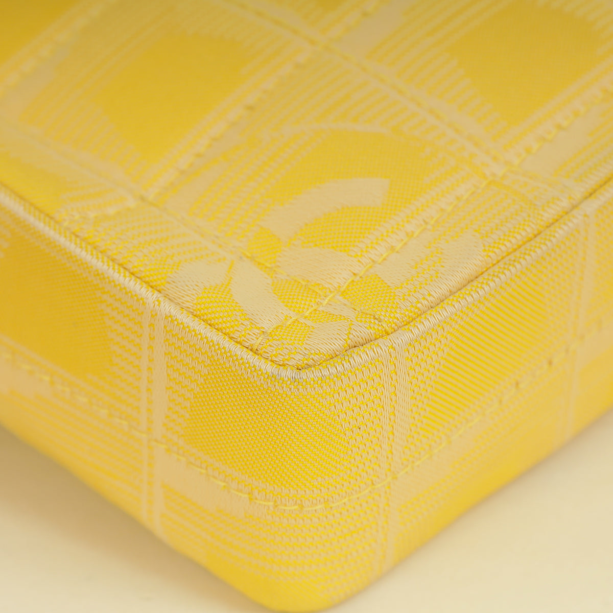 Chanel Yellow CC Chocolate Bar New Travel Lin East West Flap Bag