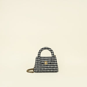 Chanel Bicolor Houndstooth Mini Kelly Bag