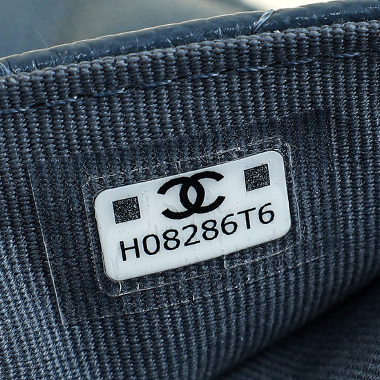 Chanel Grey Blue CC Flap Zip Clutch