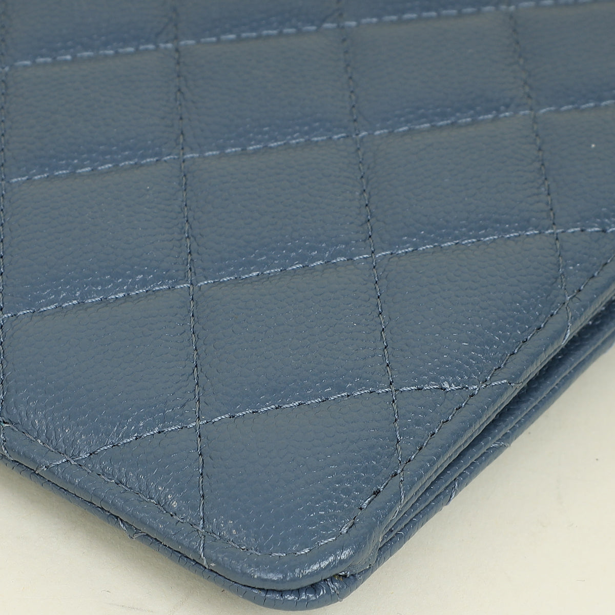 Chanel Grey Blue CC Flap Zip Clutch