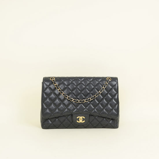 Chanel Black CC Classic Single Flap Maxi Bag