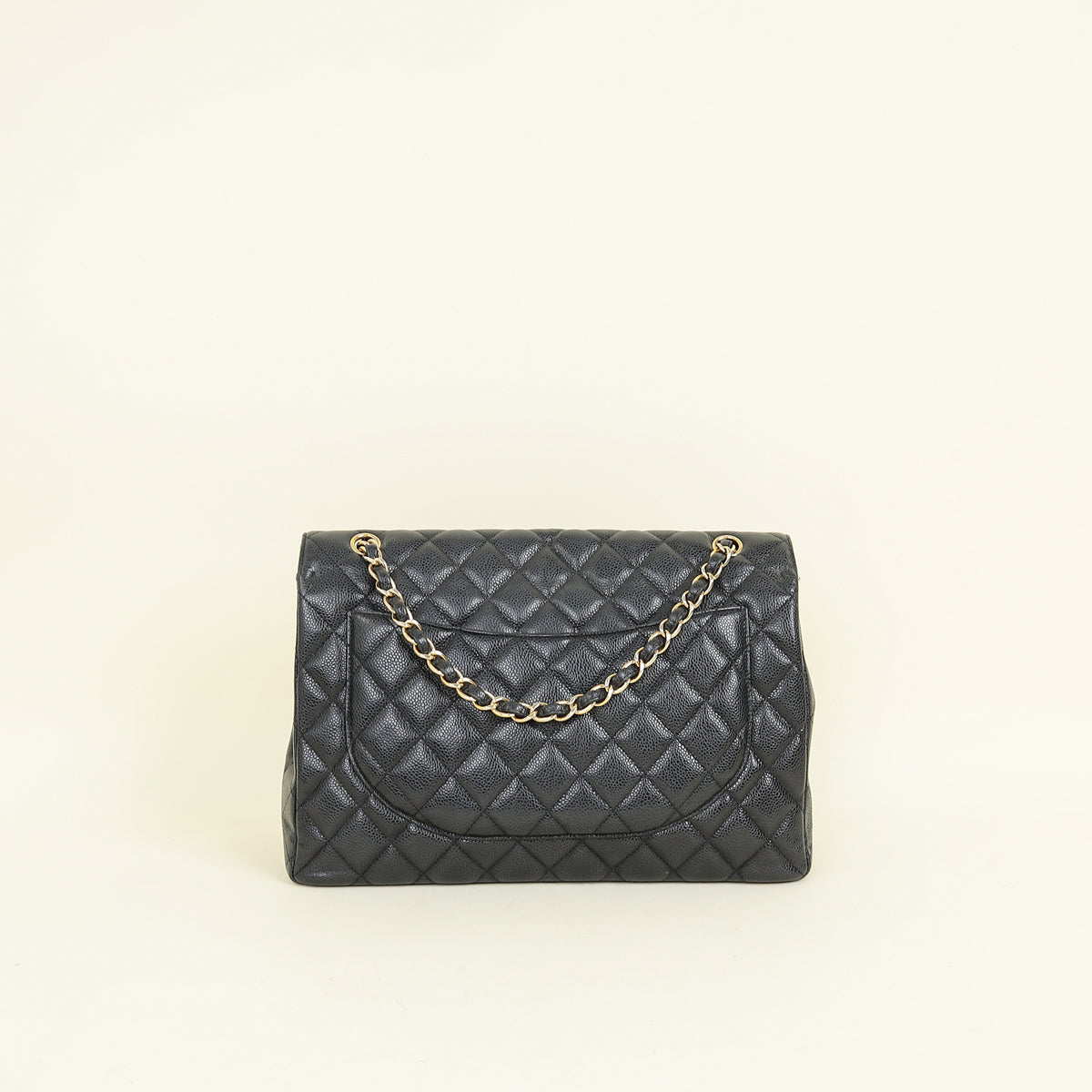 Chanel Black CC Classic Single Flap Maxi Bag
