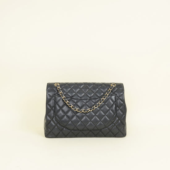 Chanel Black CC Classic Single Flap Maxi Bag