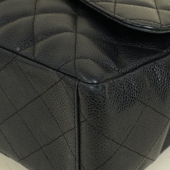 Chanel Black CC Classic Single Flap Maxi Bag