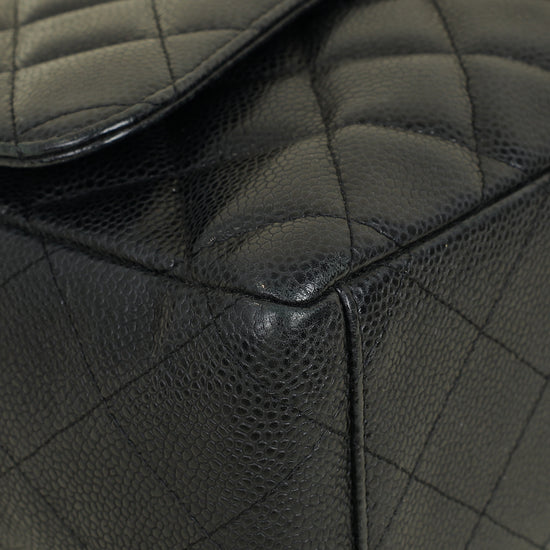 Chanel Black CC Classic Single Flap Maxi Bag