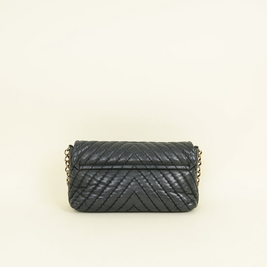 Chanel Black CC Surpique Jumbo Flap Bag