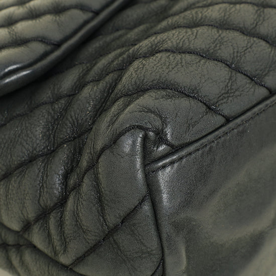 Chanel Black CC Surpique Jumbo Flap Bag
