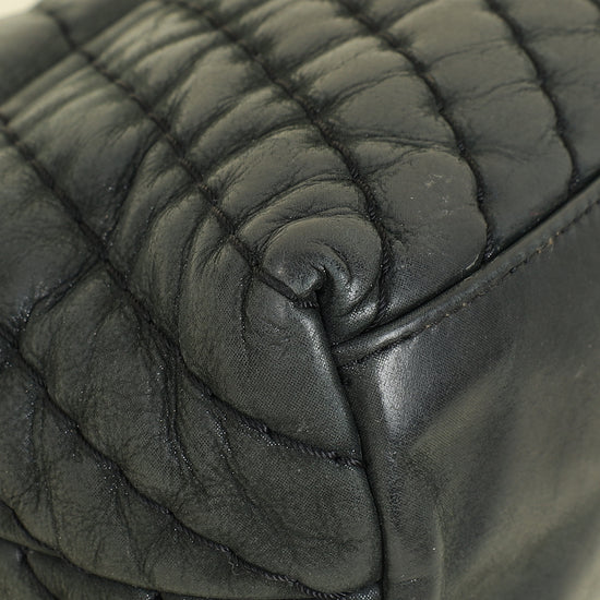 Chanel Black CC Surpique Jumbo Flap Bag