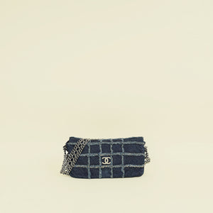 Chanel Navy Blue CC Denim Triple Chain Bag