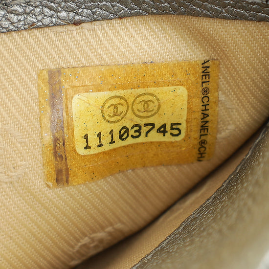 Chanel Metallic Gray Coco Mark Wallet on Chain