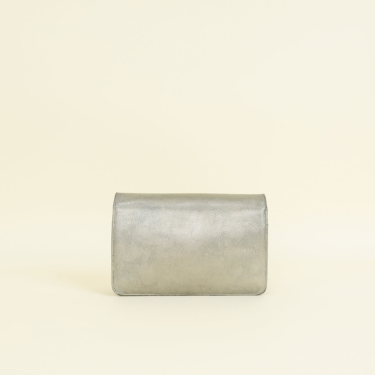 Chanel Metallic Gray Coco Mark Wallet on Chain