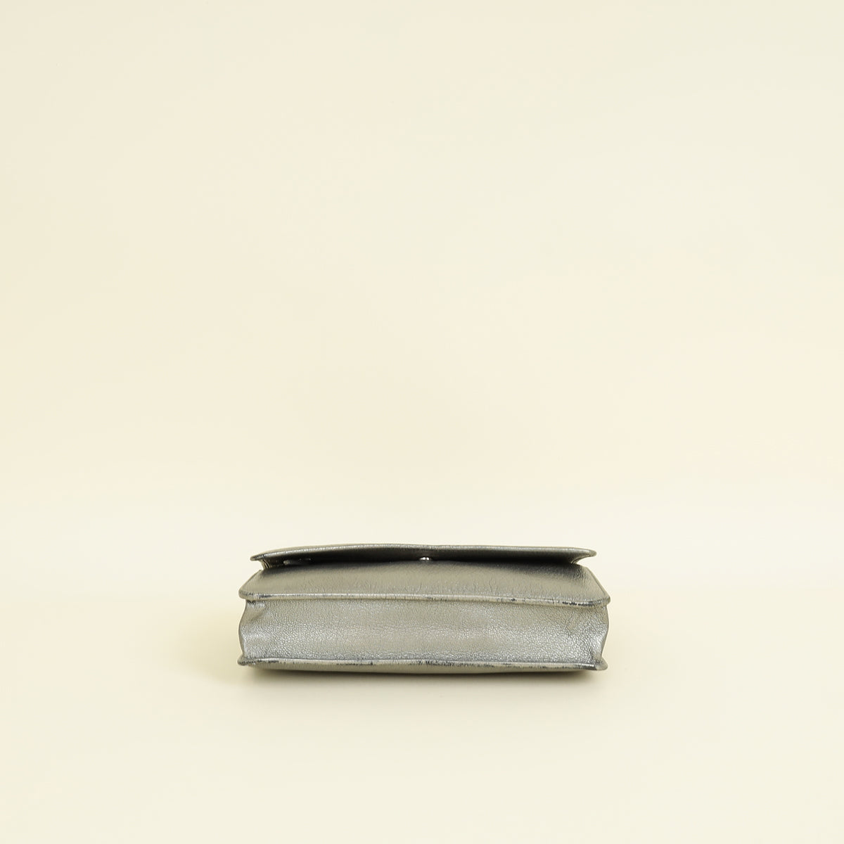 Chanel Metallic Gray Coco Mark Wallet on Chain