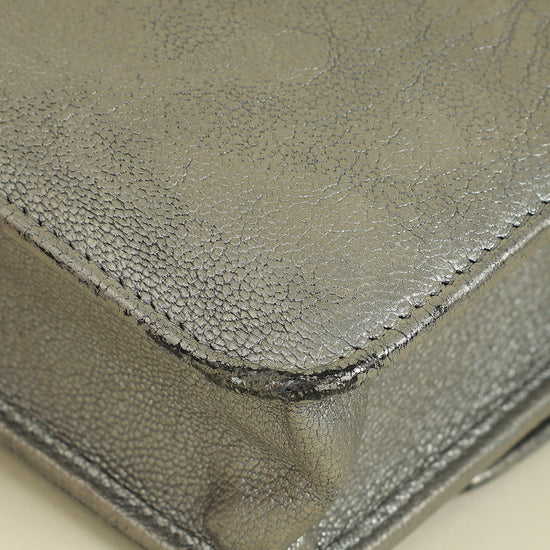 Chanel Metallic Gray Coco Mark Wallet on Chain