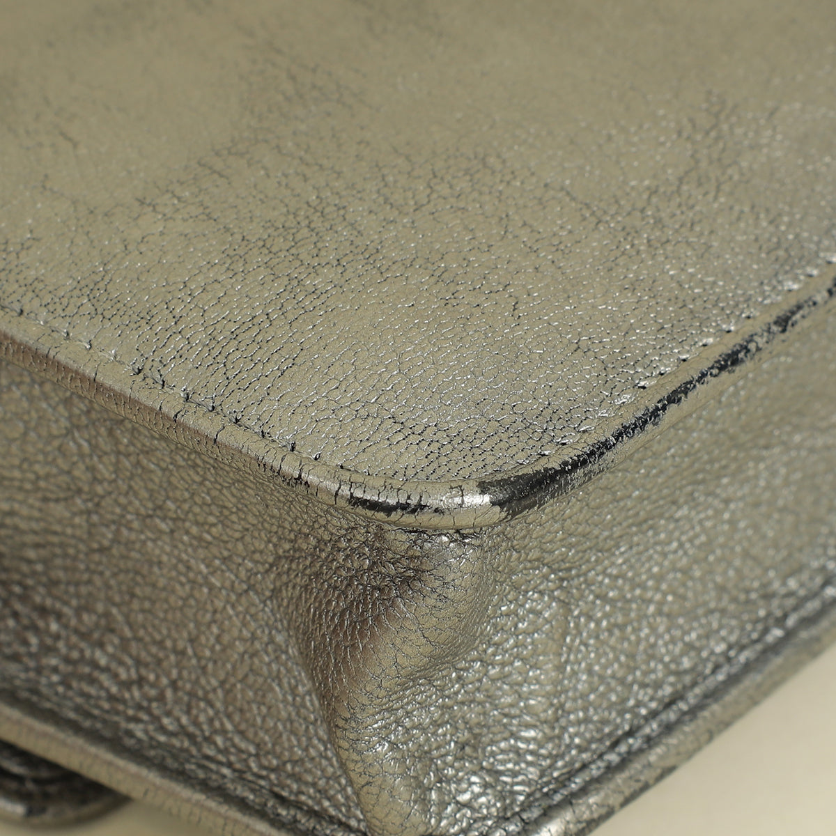 Chanel Metallic Gray Coco Mark Wallet on Chain