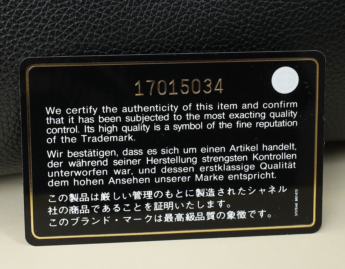 Chanel Black CC Executive Cerf Tote Small Bag