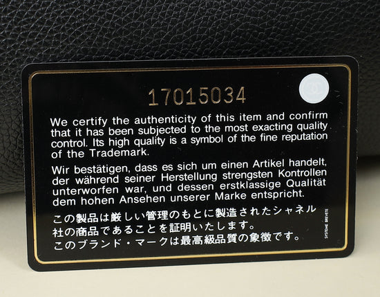 Chanel Black CC Executive Cerf Tote Small Bag