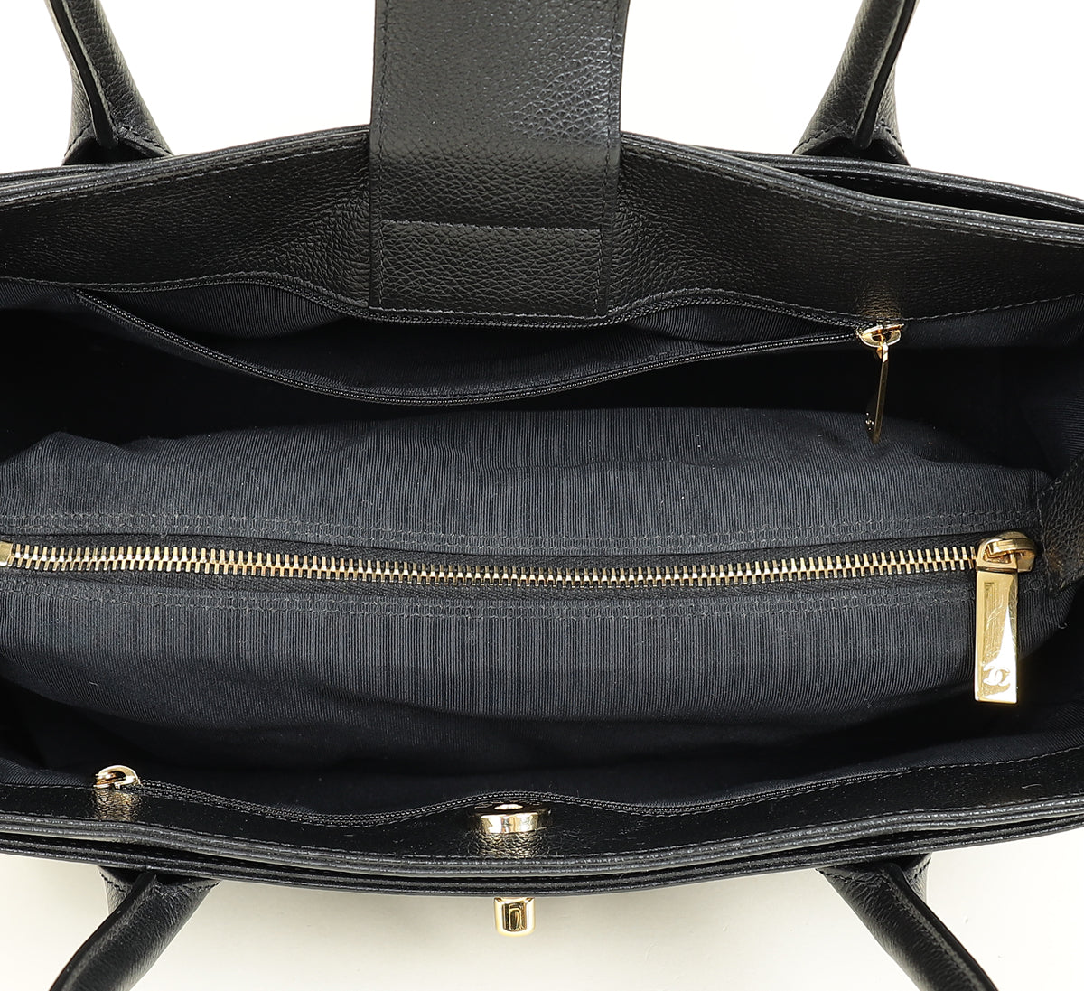 Chanel Black CC Executive Cerf Tote Small Bag