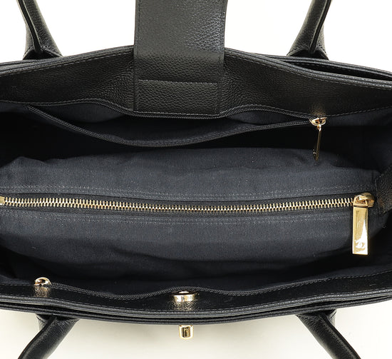 Chanel Black CC Executive Cerf Tote Small Bag