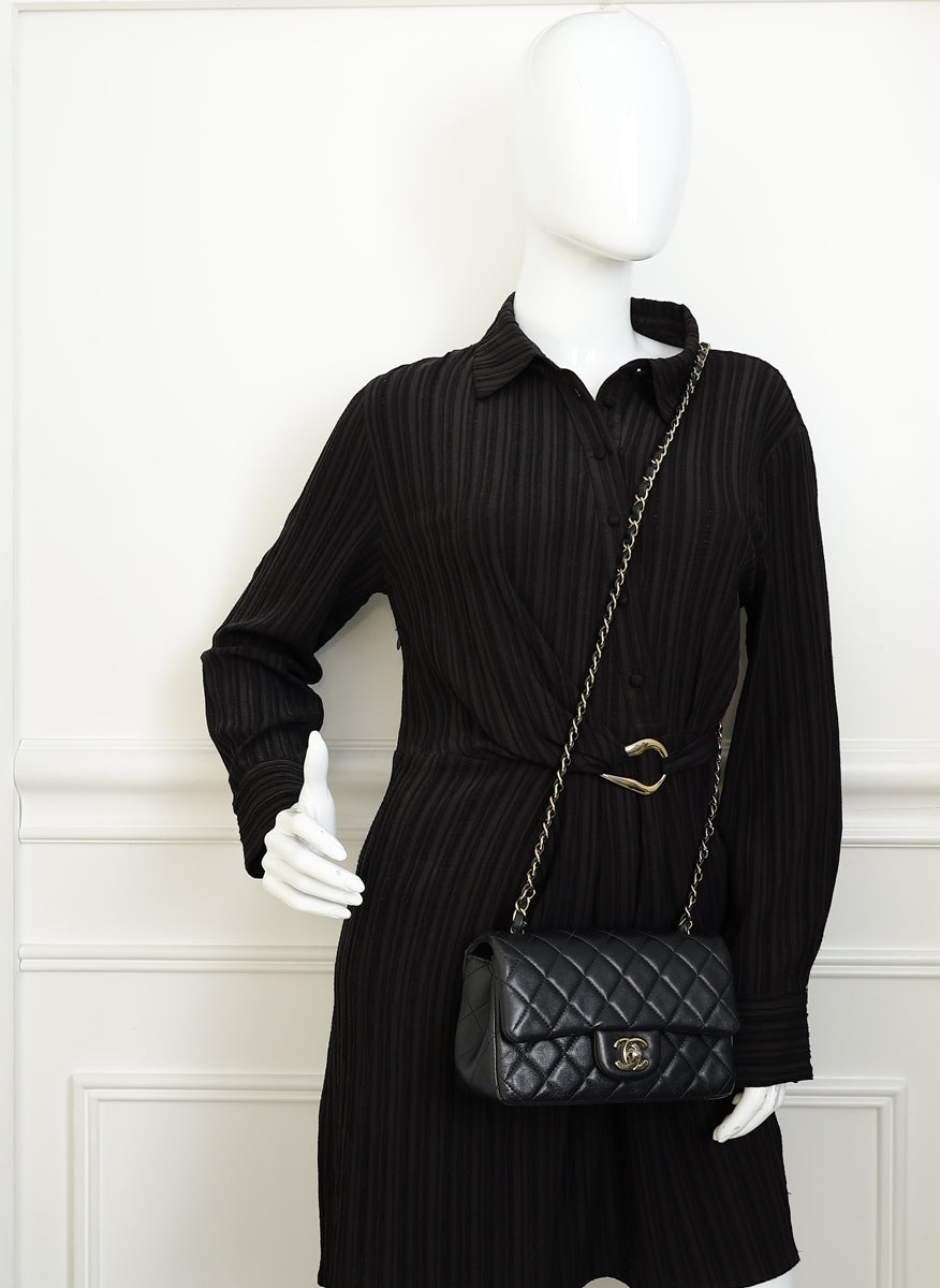 Chanel Black CC Mini Rectangular Classic Flap Bag