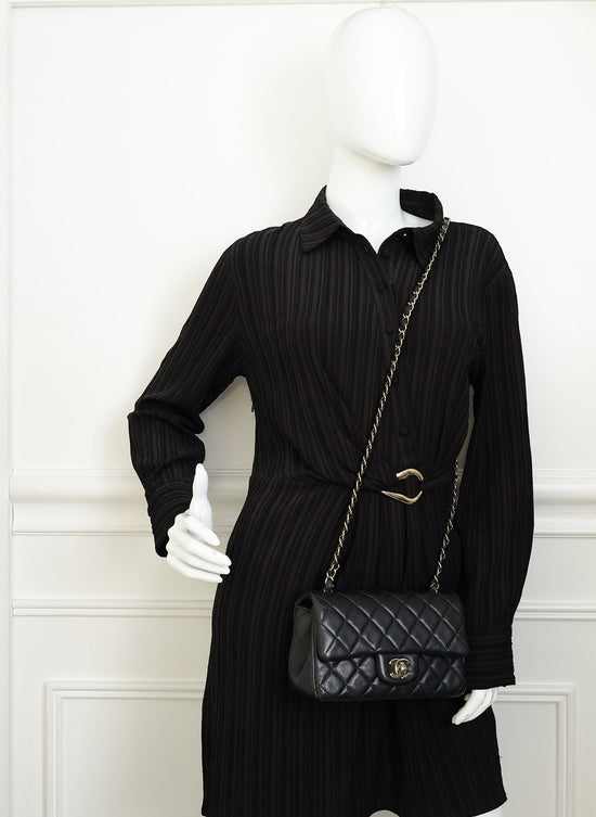 Chanel Black CC Mini Rectangular Classic Flap Bag