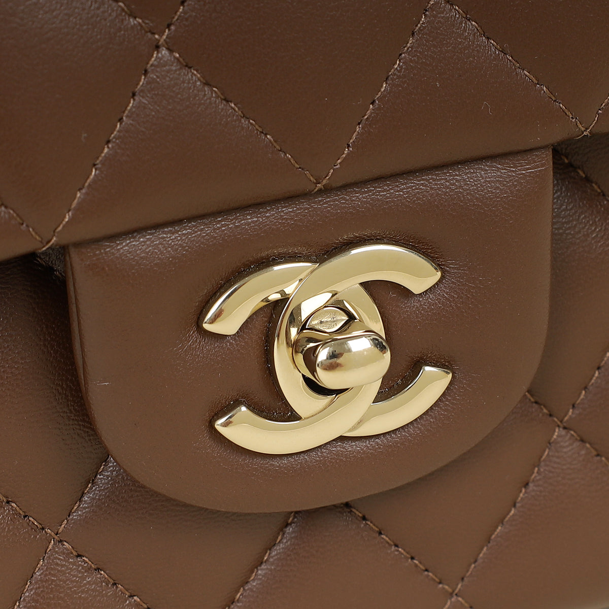 Chanel Brown CC Classic Double Flap Small Bag | Pre-Owned The